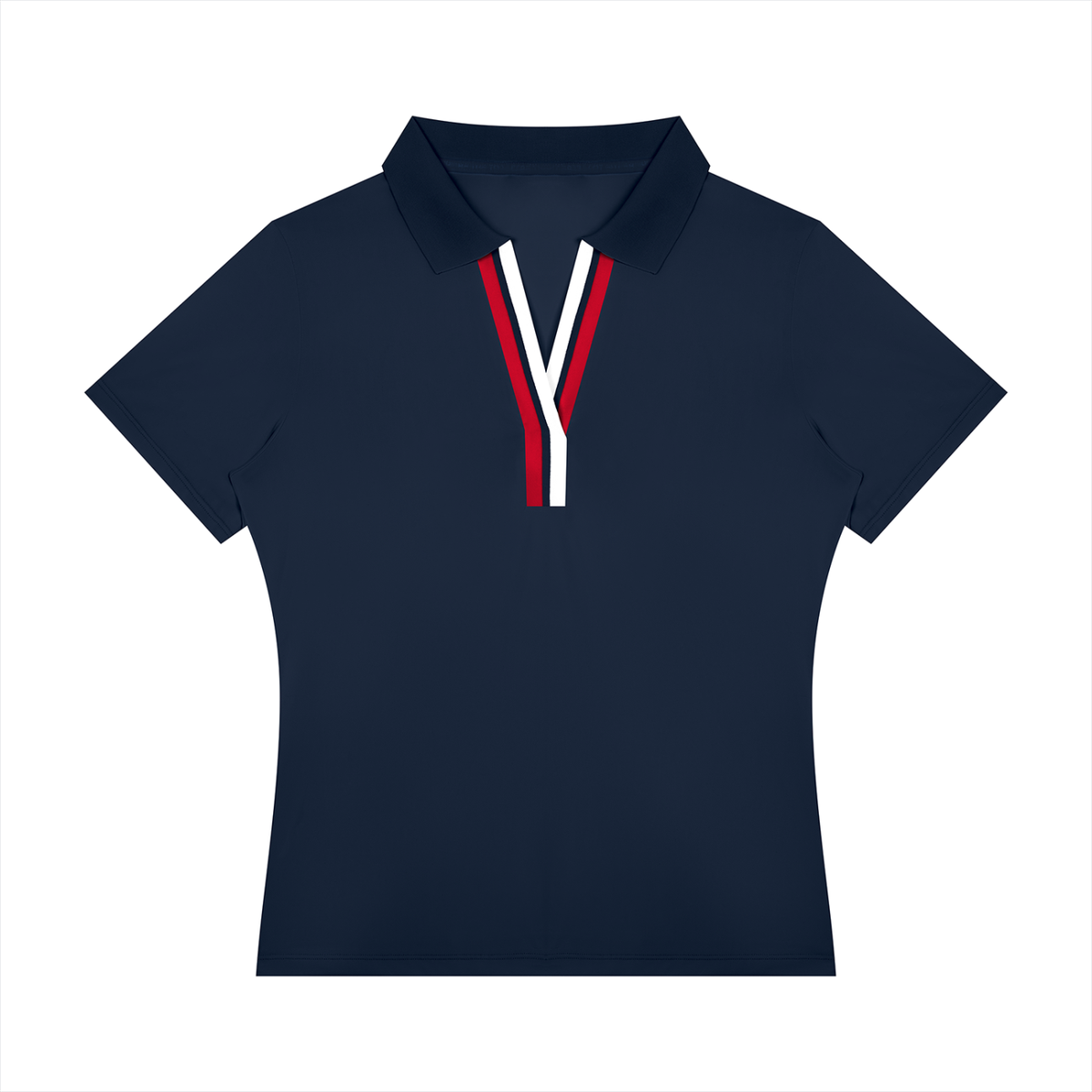 Women's Color Block Polo Shirt in navy blue