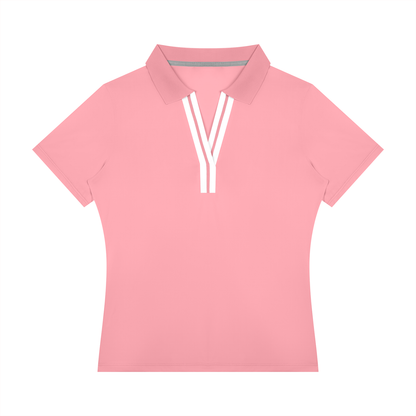 Women's Color Block Polo Shirt in pink