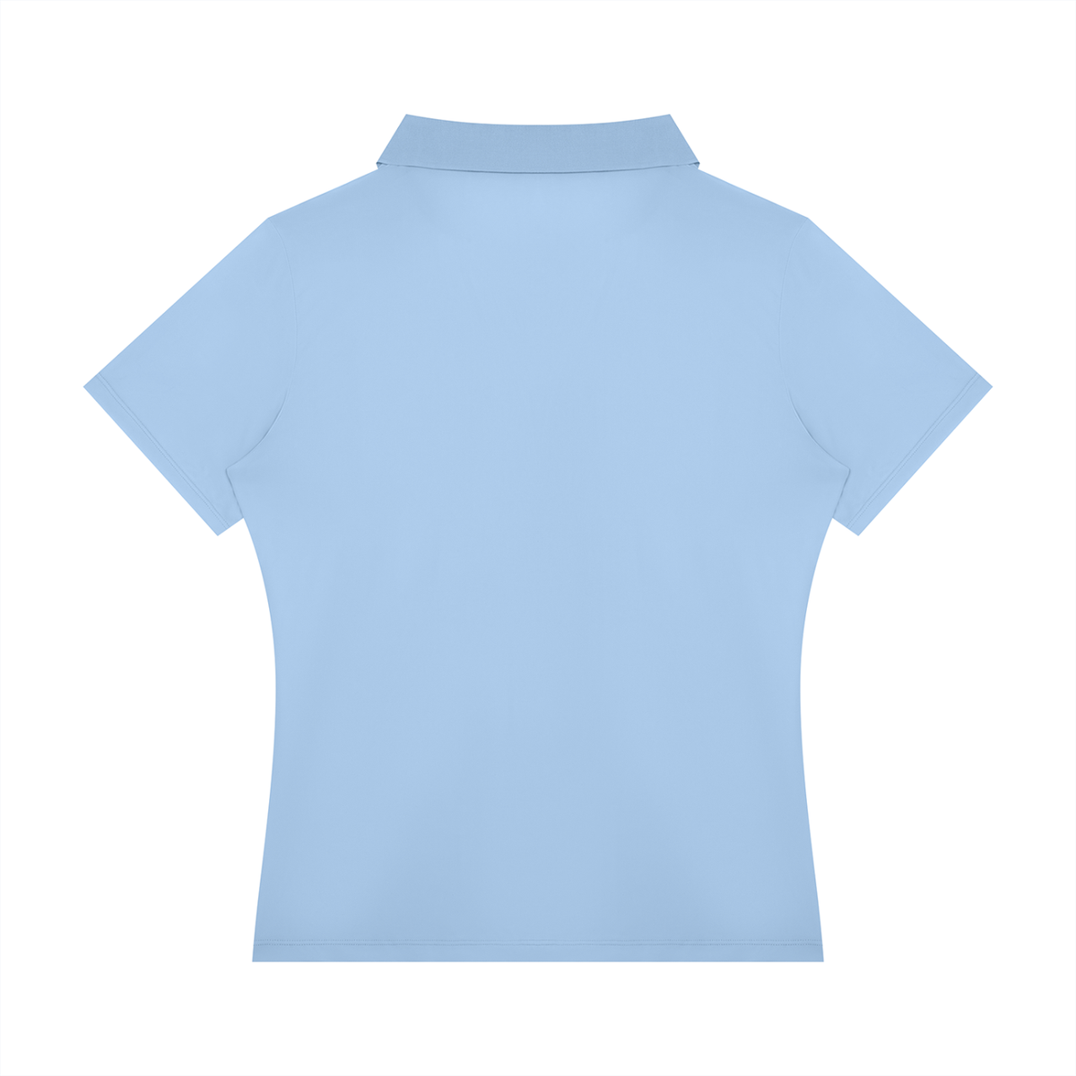 Women's Color Block Polo Shirt in sky blue, alternate angle