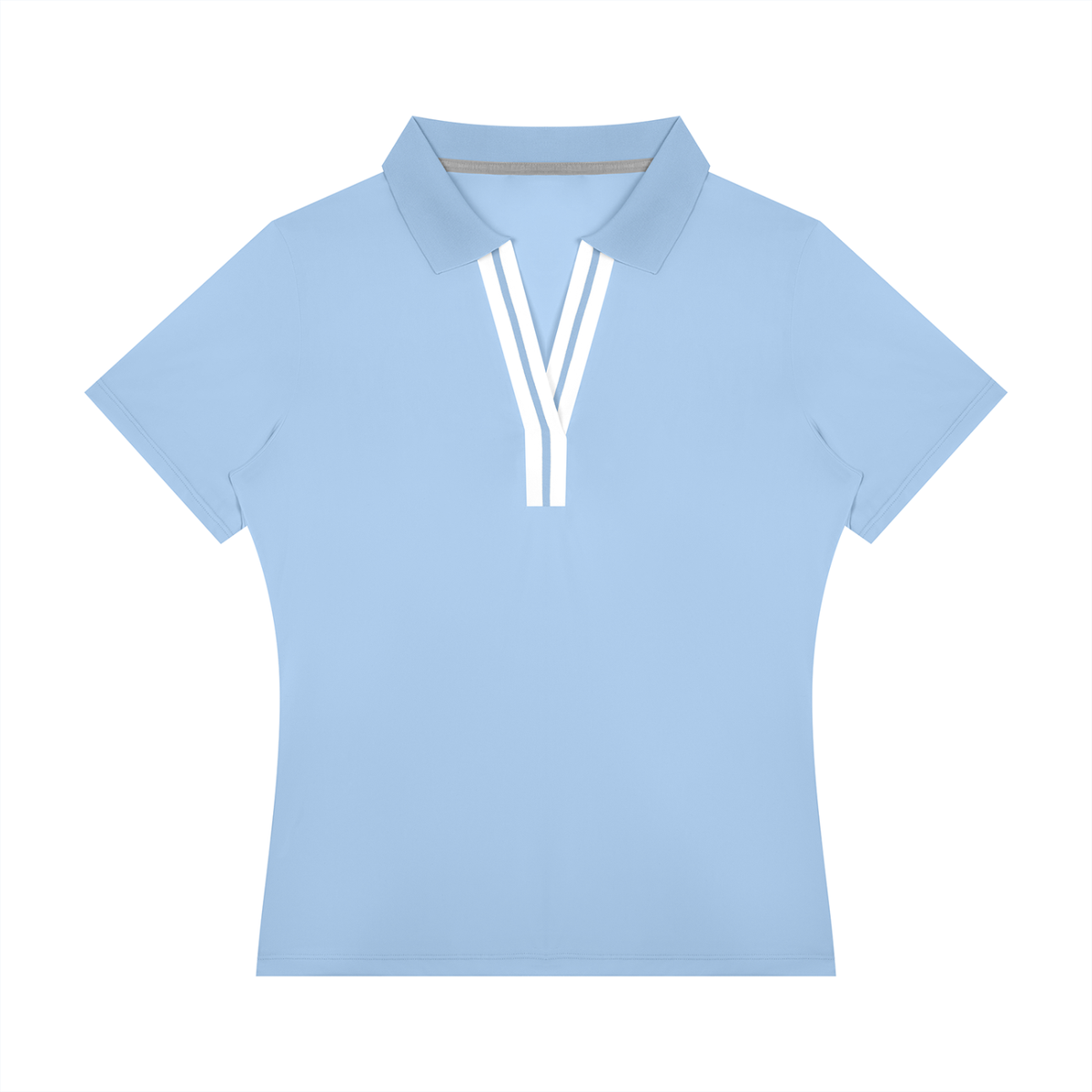 Women's Color Block Polo Shirt in sky blue