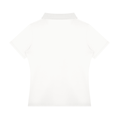 Women's Color Block Polo Shirt in white, alternate angle