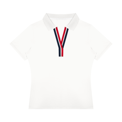 Women's Color Block Polo Shirt in white