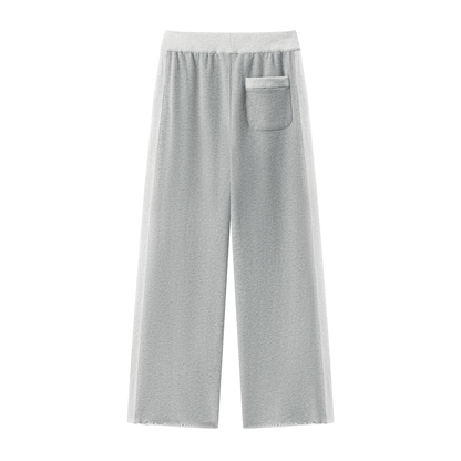 Women's Color Block Raw Hem Sweatpants in flower gray, alternate angle