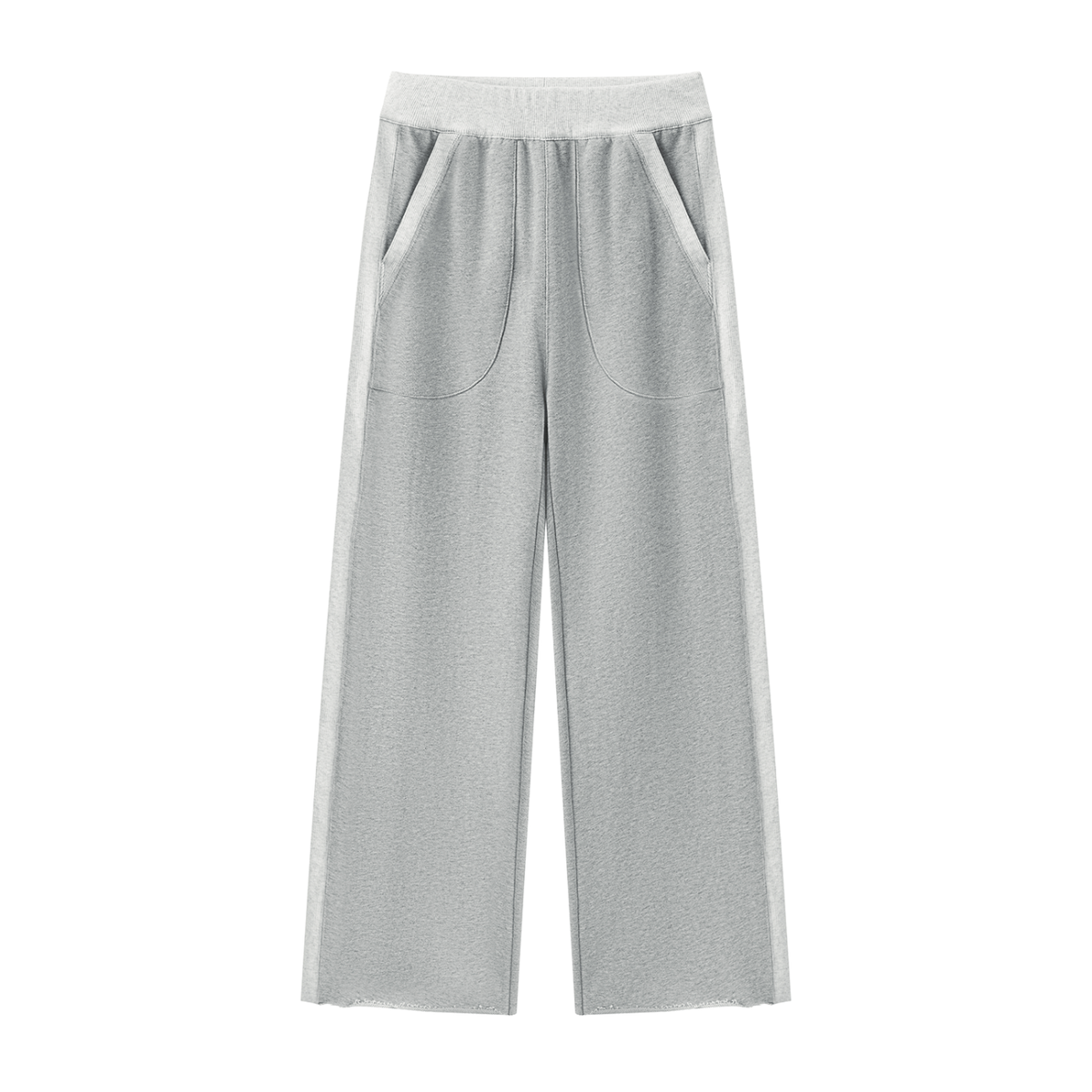 Women's Color Block Raw Hem Sweatpants in flower gray