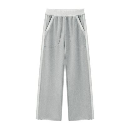 Women's Color Block Raw Hem Sweatpants in flower gray