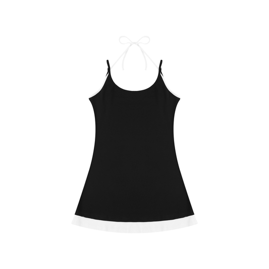 Women's Color Block Sleeveless Dress in black