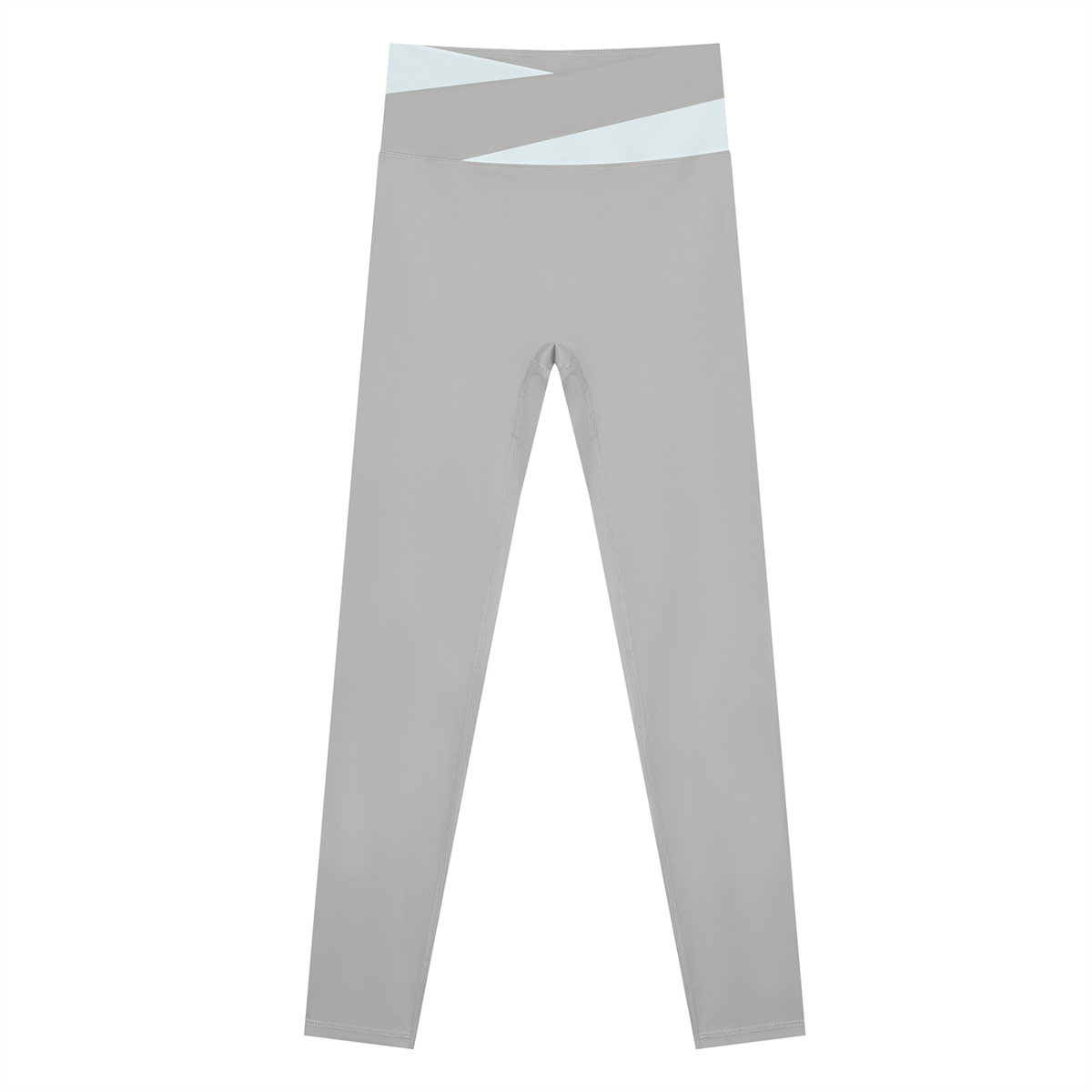 Women's Color Block Yoga Leggings in light gray with light blue