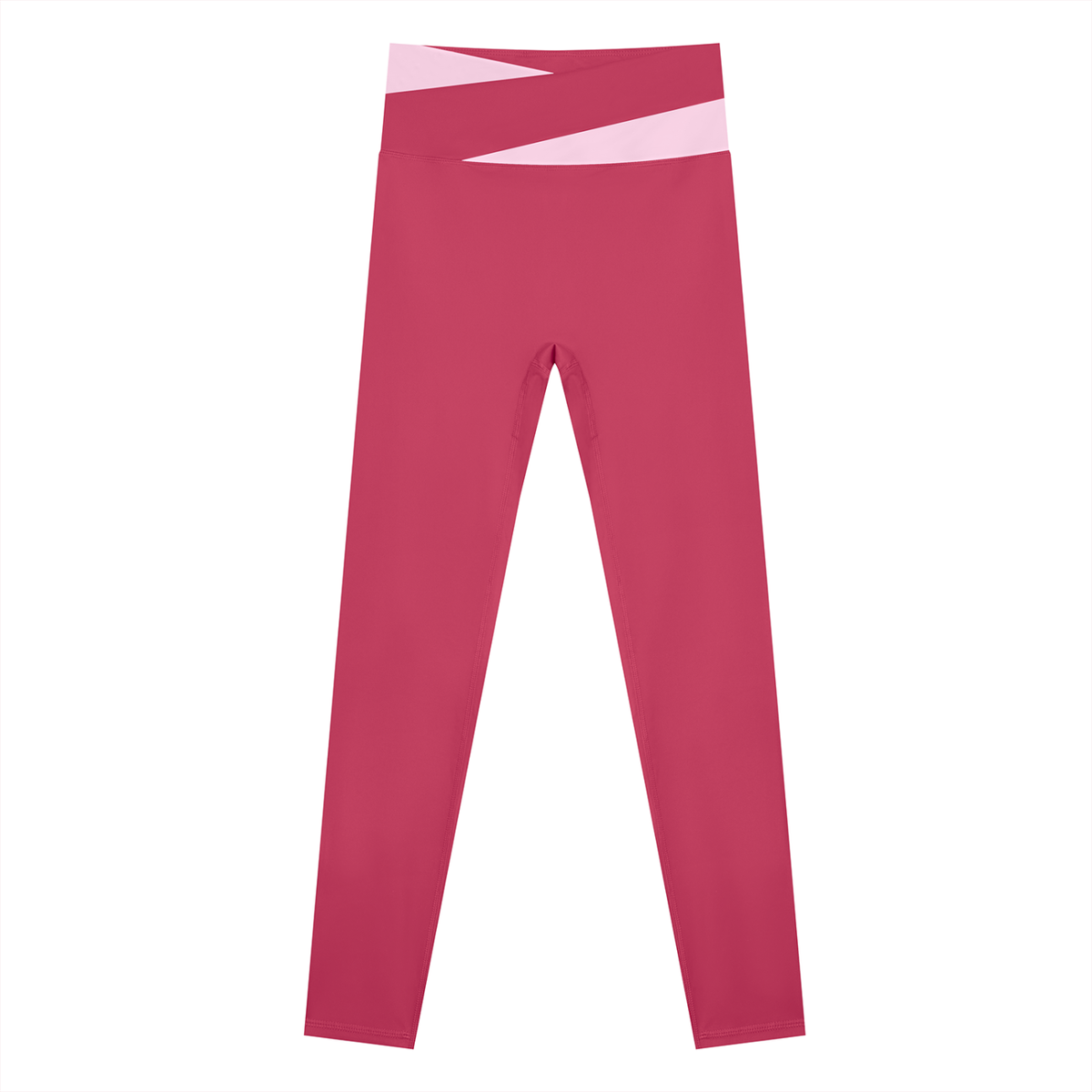Women's Color Block Yoga Leggings in rose red with pink