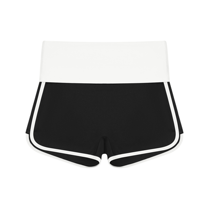 Women's Color Block Yoga Shorts in black with white
