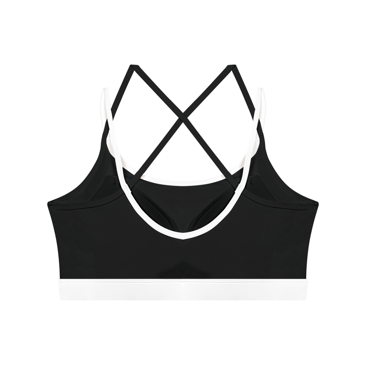 Women's Color Block Yoga Sports Bra in black, alternate angle