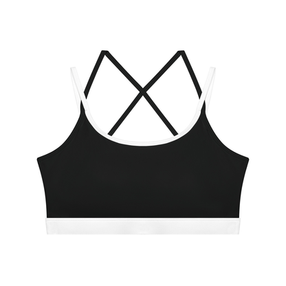 Women's Color Block Yoga Sports Bra in black