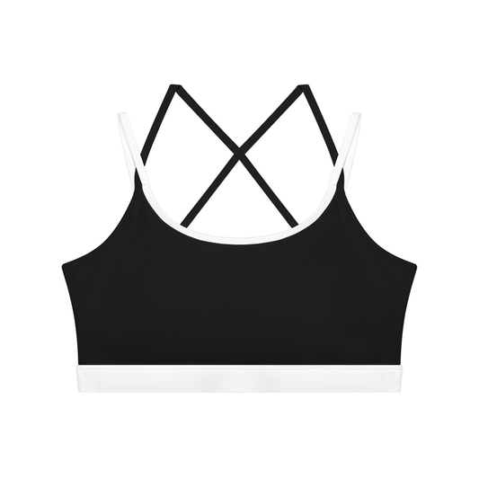 Women's Color Block Yoga Sports Bra in black