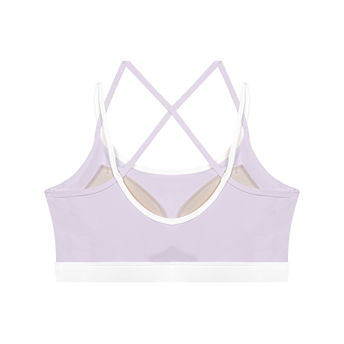 Women's Color Block Yoga Sports Bra in light purple, alternate angle