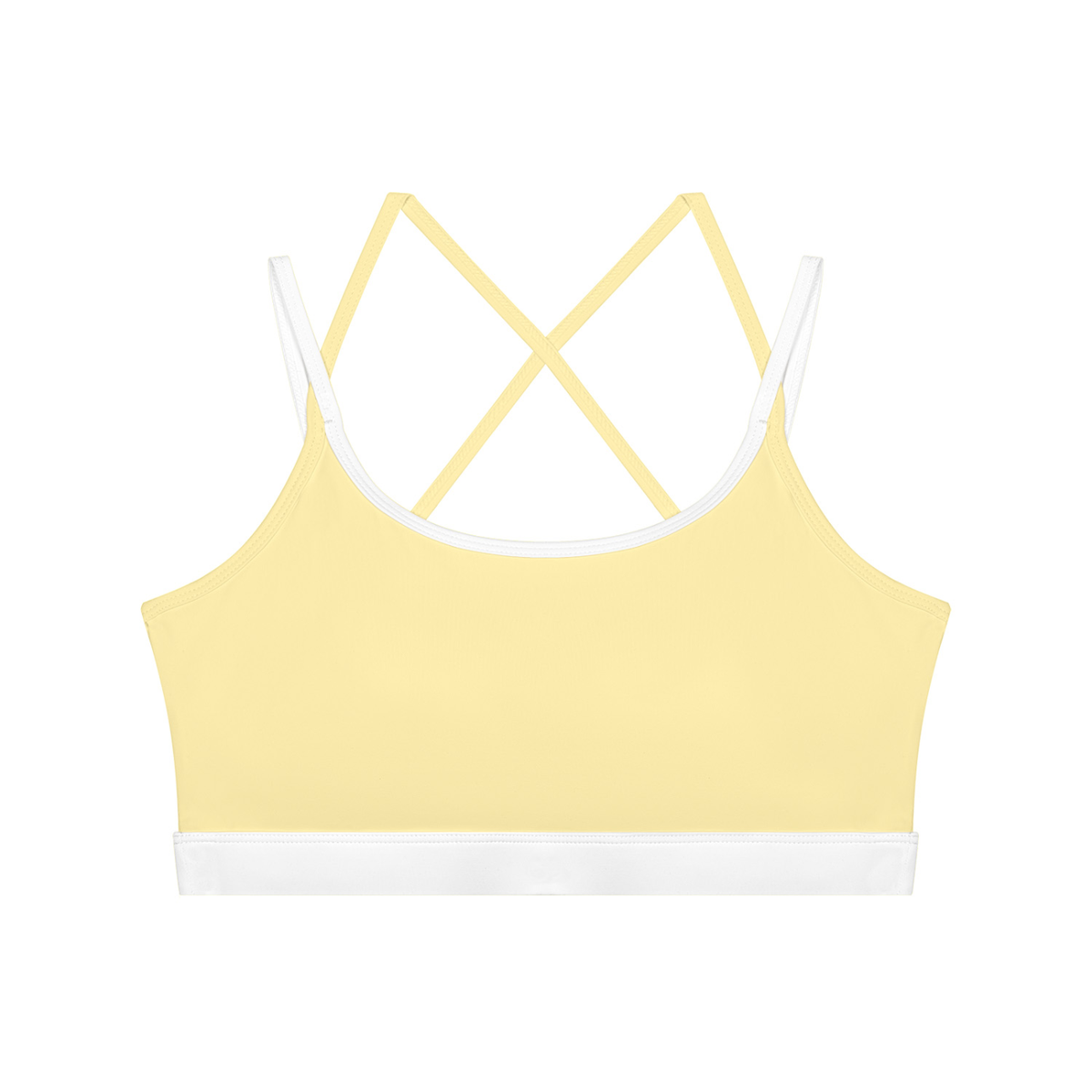 Women's Color Block Yoga Sports Bra in light yellow