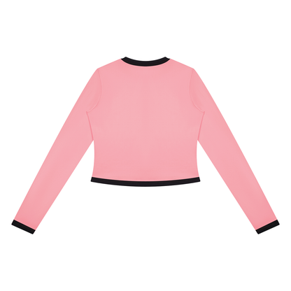 Women's Color Block Yoga Sports Jacket in pink, alternate angle