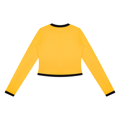 Women's Color Block Yoga Sports Jacket in yellow, alternate angle