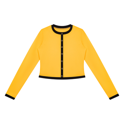 Women's Color Block Yoga Sports Jacket in yellow
