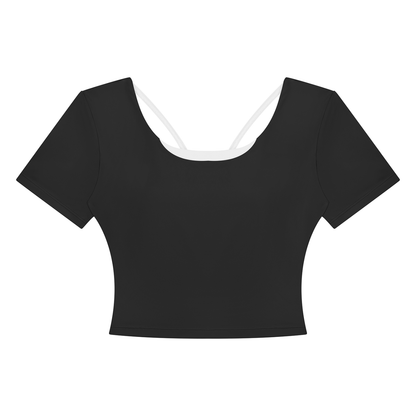 Women's Color Block Yoga T-Shirt in black