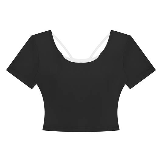 Women's Color Block Yoga T-Shirt in black