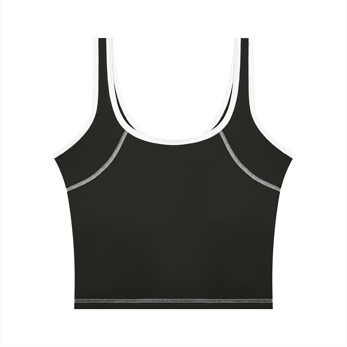 Women's Color Block Yoga Tank Top in black, alternate angle