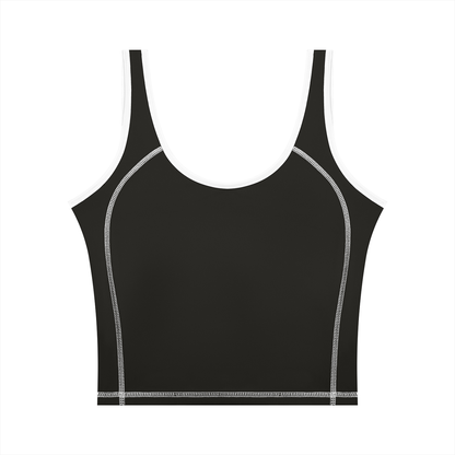 Women's Color Block Yoga Tank Top in black