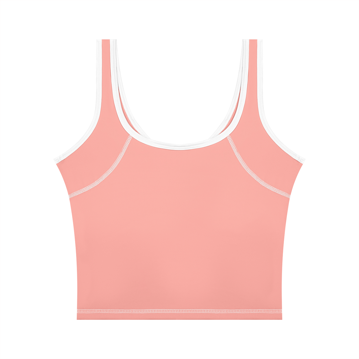 Women's Color Block Yoga Tank Top in peach blossom, alternate angle