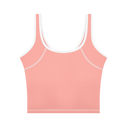 Women's Color Block Yoga Tank Top in peach blossom, alternate angle