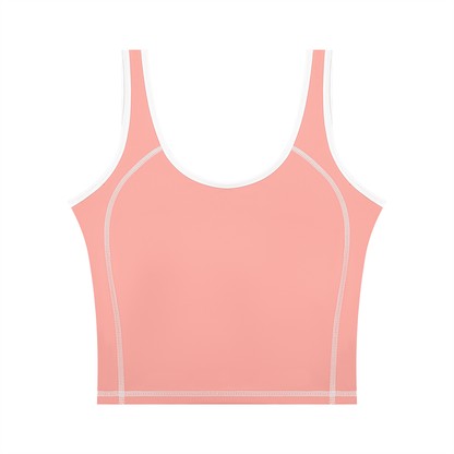 Women's Color Block Yoga Tank Top in peach blossom