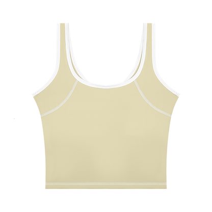 Women's Color Block Yoga Tank Top in sage green, alternate angle