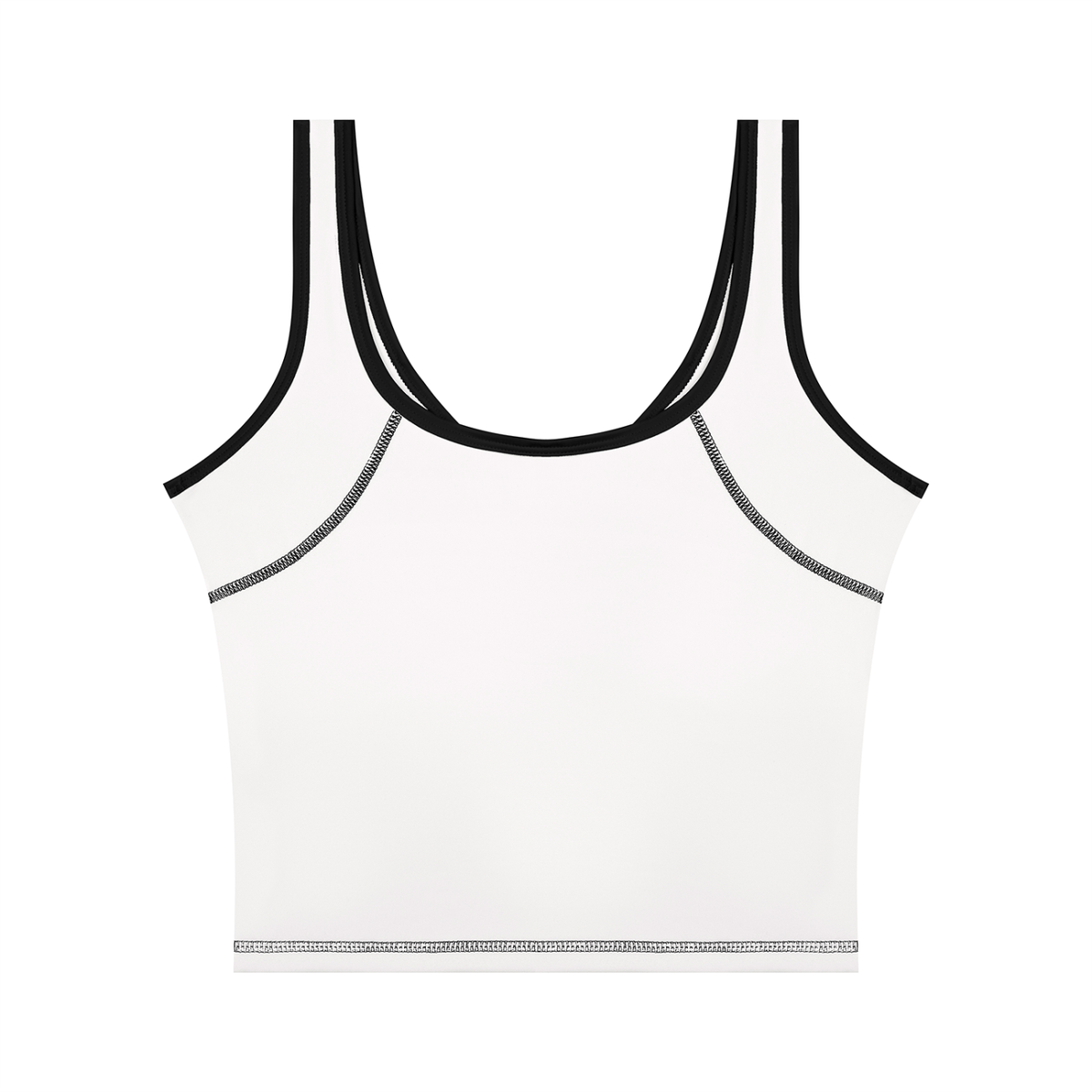 Women's Color Block Yoga Tank Top in white, alternate angle