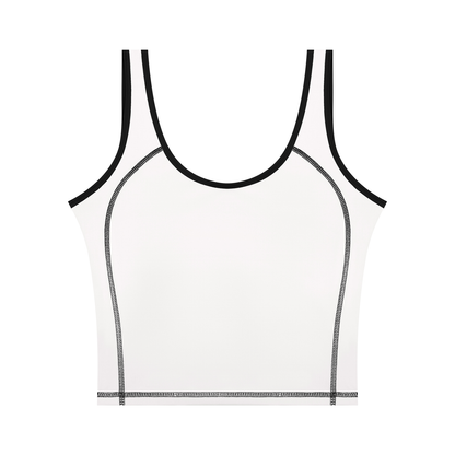 Women's Color Block Yoga Tank Top in white