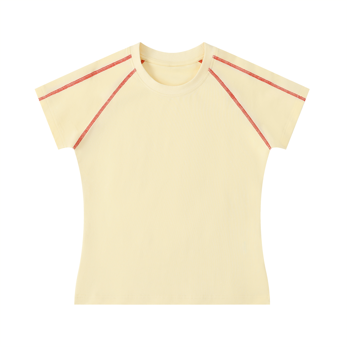 Women's Contrast Stitch Raglan T-Shirt in apricot