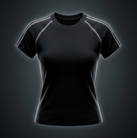 Women's Contrast Stitch Raglan T-Shirt in black