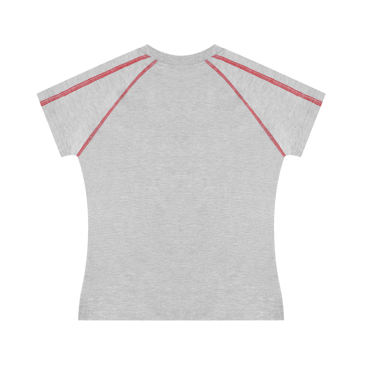 Women's Contrast Stitch Raglan T-Shirt in flower gray, alternate angle