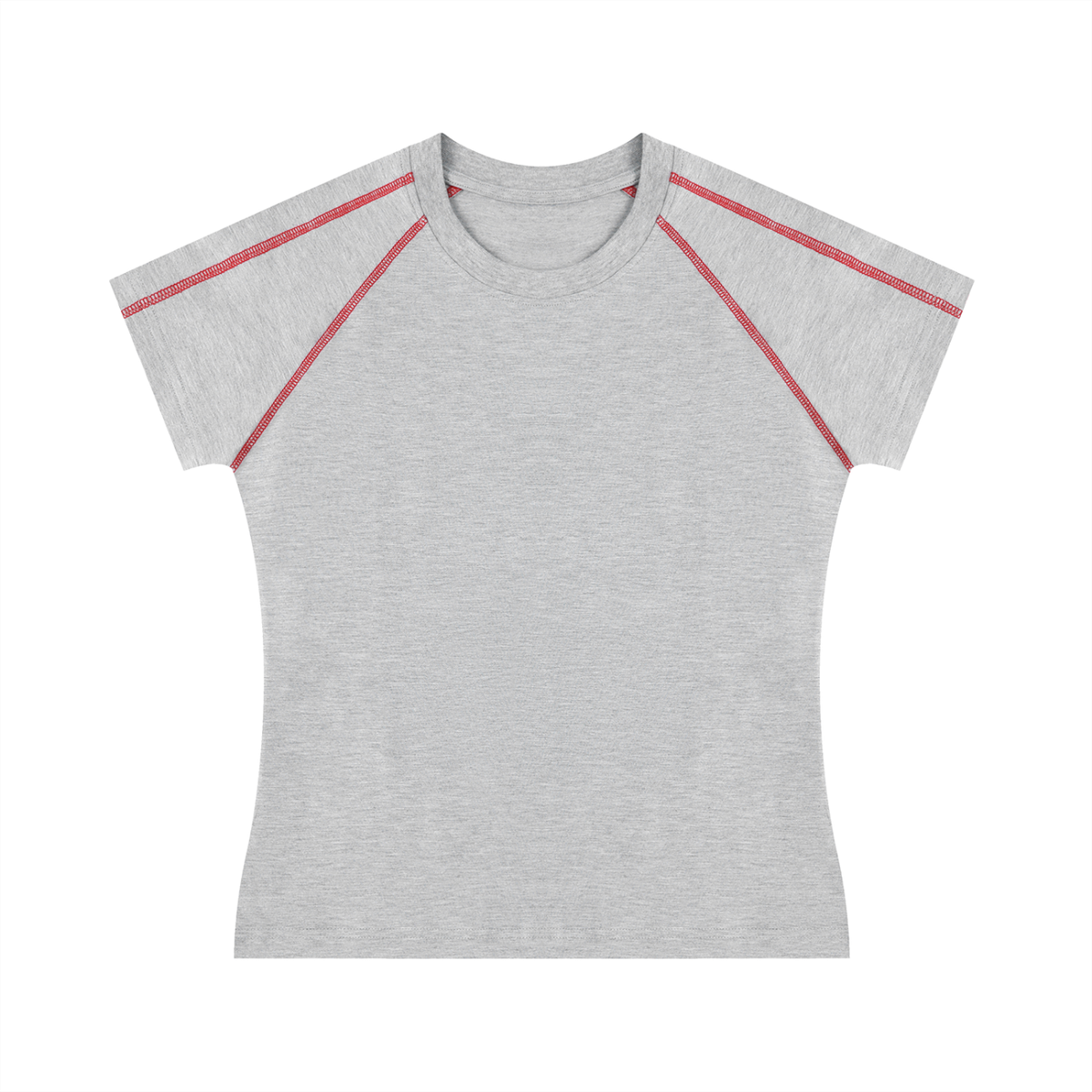 Women's Contrast Stitch Raglan T-Shirt in flower gray