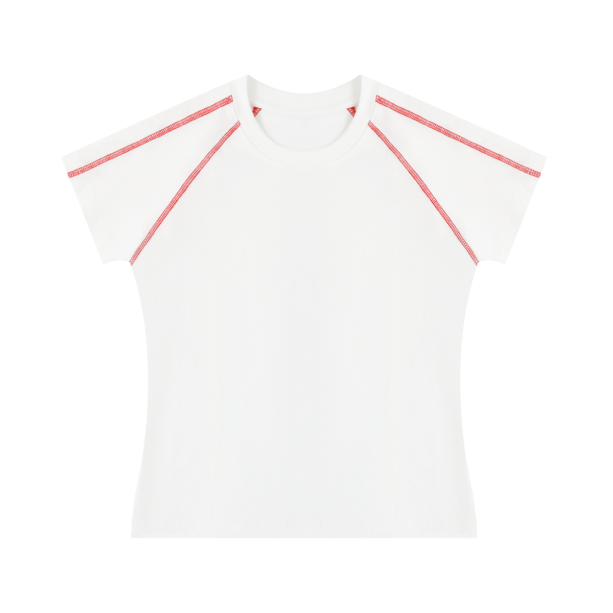 Women's Contrast Stitch Raglan T-Shirt in white