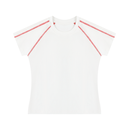 Women's Contrast Stitch Raglan T-Shirt in white