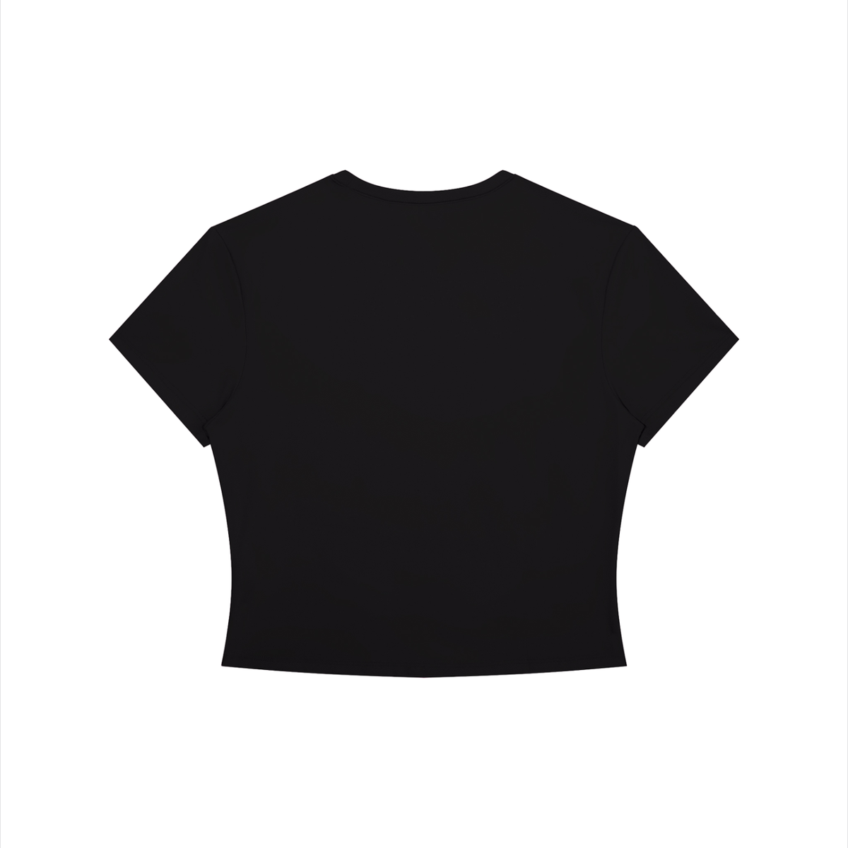 Women's Crewneck Crop T-Shirt in black, alternate angle