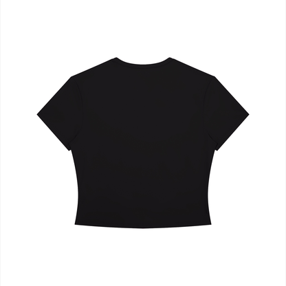 Women's Crewneck Crop T-Shirt in black, alternate angle