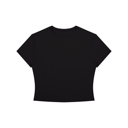 Women's Crewneck Crop T-Shirt in black