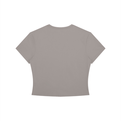 Women's Crewneck Crop T-Shirt in gray, alternate angle