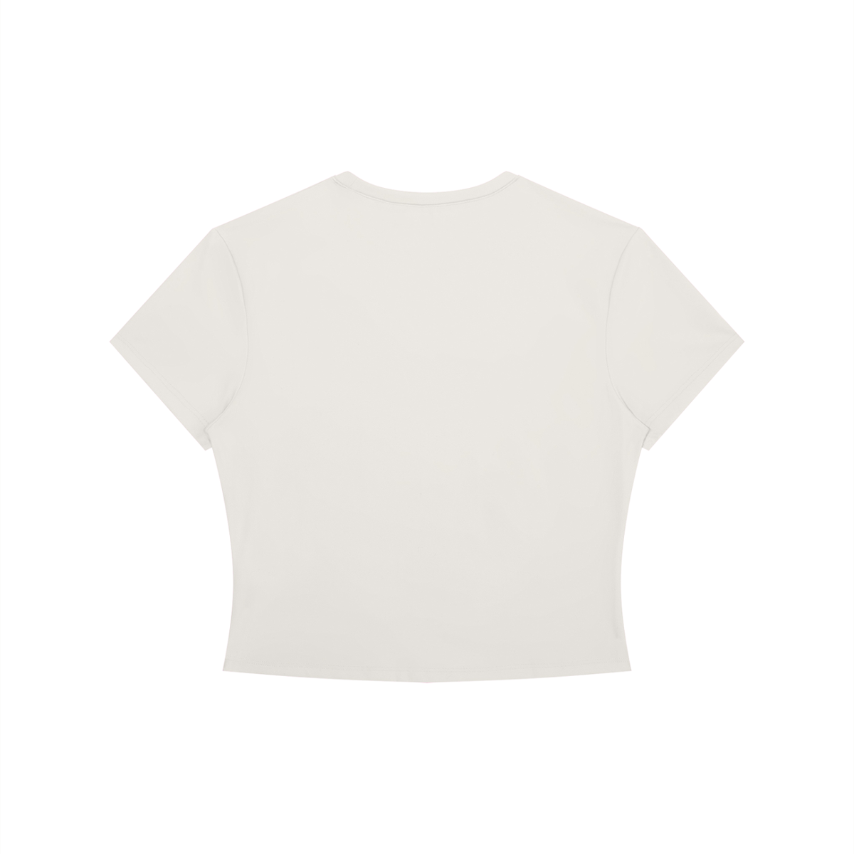 Women's Crewneck Crop T-Shirt in light gray, alternate angle
