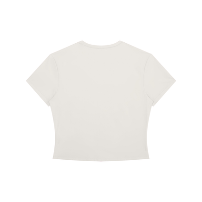 Women's Crewneck Crop T-Shirt in light gray, alternate angle