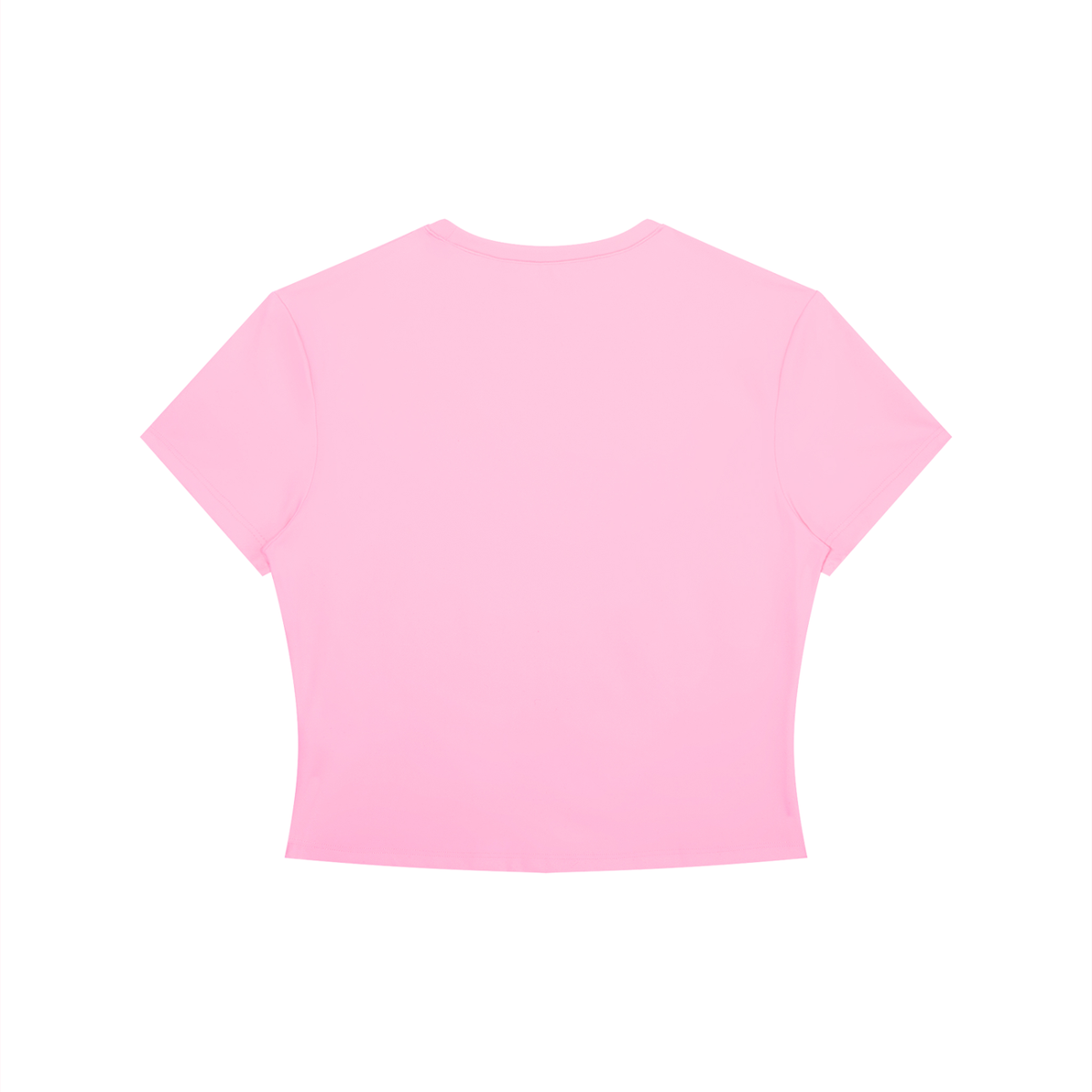 Women's Crewneck Crop T-Shirt in pink, alternate angle