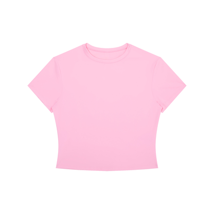 Women's Crewneck Crop T-Shirt in pink