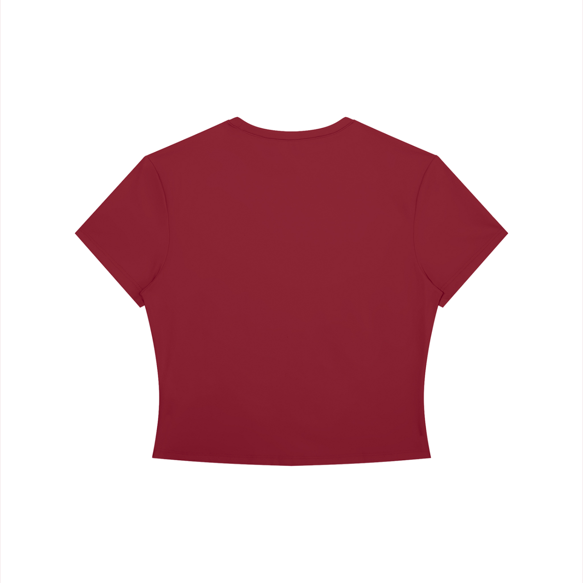 Women's Crewneck Crop T-Shirt in red, alternate angle