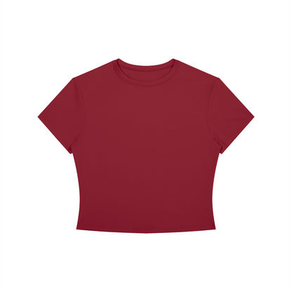 Women's Crewneck Crop T-Shirt in red