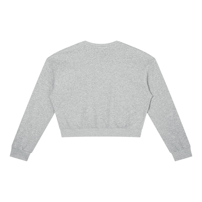 Women's Crewneck Sweatshirt in flower gray, alternate angle