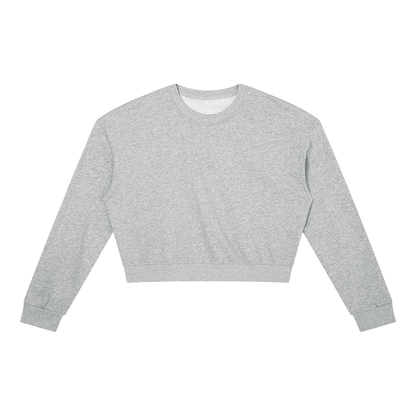 Women's Crewneck Sweatshirt in flower gray