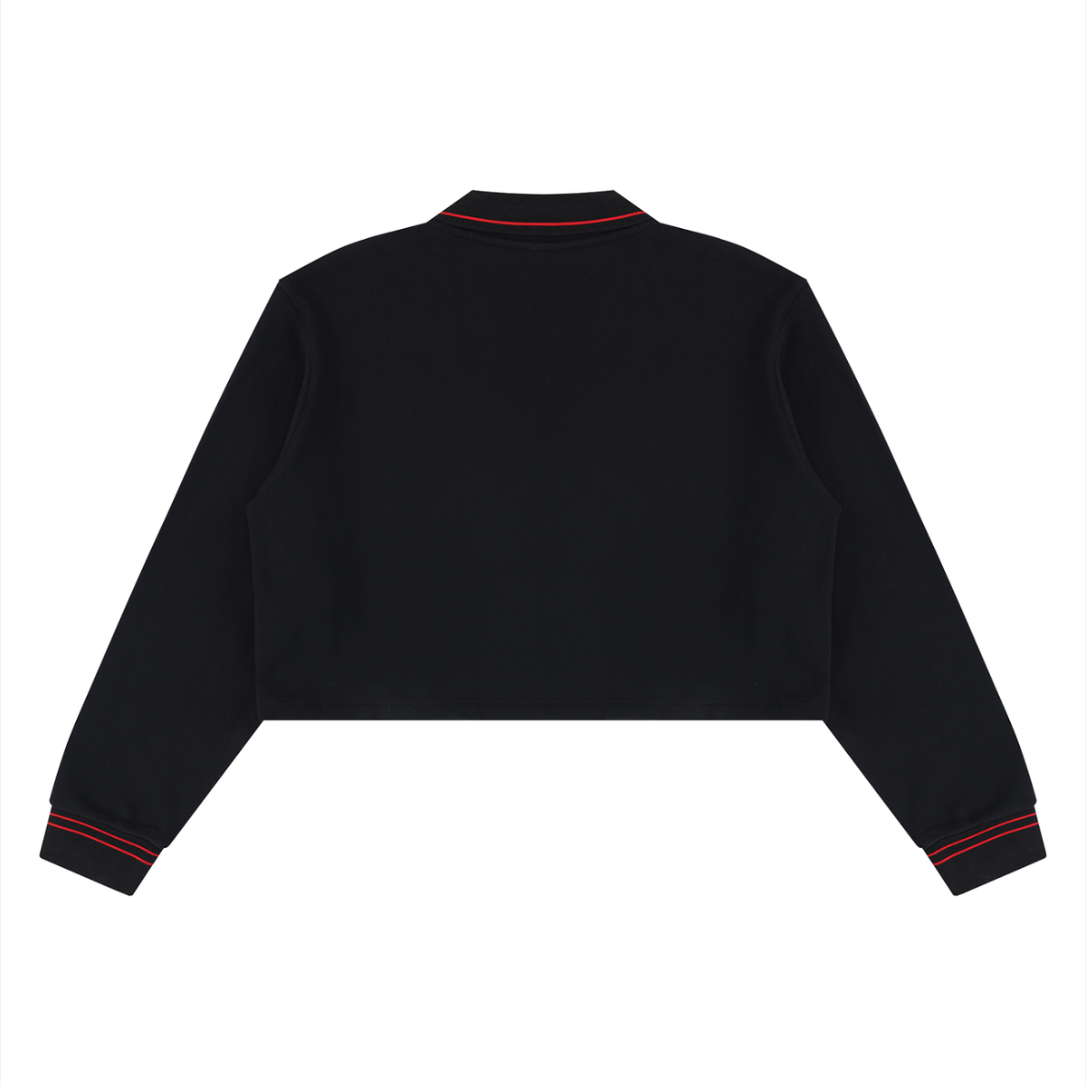 Women's Crop Collared Sweatshirt in black, alternate angle